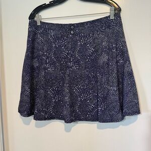Title Nine Nimblene Skort Purple Dot Print Athletic Skirt w/ Built-in Shorts 12